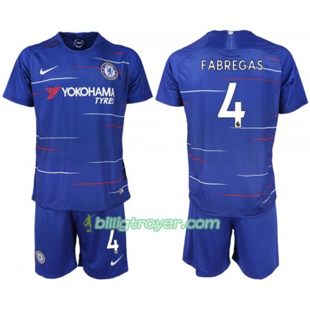 Billige Fotballdrakter Chelsea FABREGAS 4 Barn Hjemmedraktsett 2018/19 Kortermet